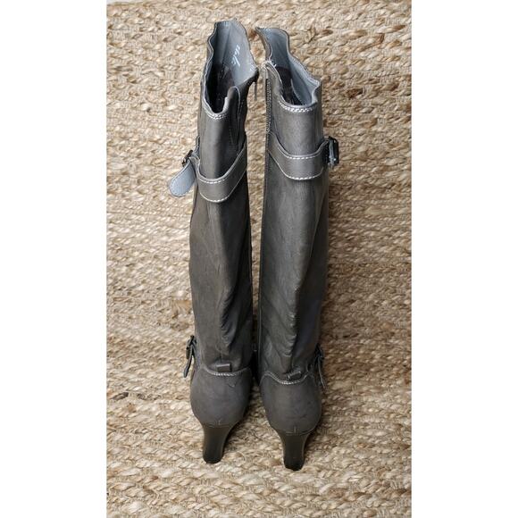 Rialto Women's Dark Gray Leather Tall Heel Fashion Boots Size 10 M Knee-high - Picture 6 of 11